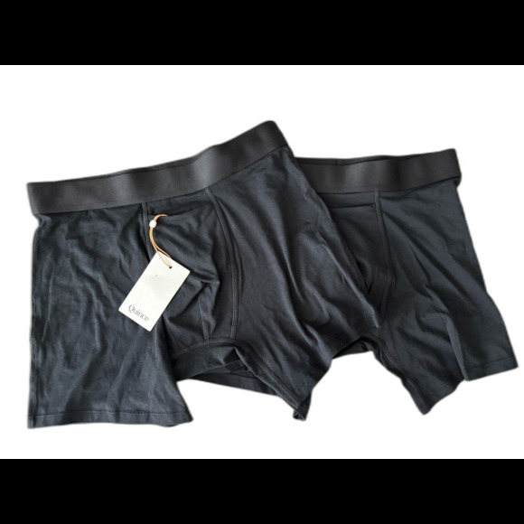NWT Quince Organic Cotton Boxer Briefs 2 Pack Small Black Organic Cotton Spandex - Picture 4 of 6